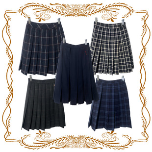 古着vintage日制JK复古风中古校供格子百褶裙超小码正版学院风
