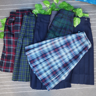 古着vintage日制JK复古风中古校供格子百褶裙超小码正版学院风