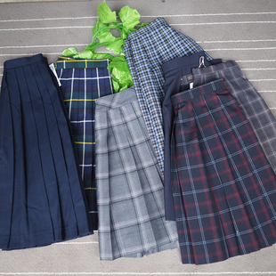 古着vintage日制JK复古风中古校供格子百褶裙超小码正版学院风