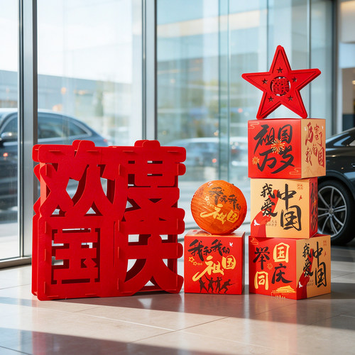 国庆装饰场景布置礼盒摆件中秋节店铺超市幼儿园活动美陈氛围道具