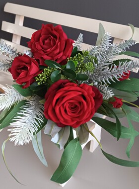 西餐厅花器桌花摆件酒店生日宴会婚礼桌面装饰摆花圣诞花跨境货源