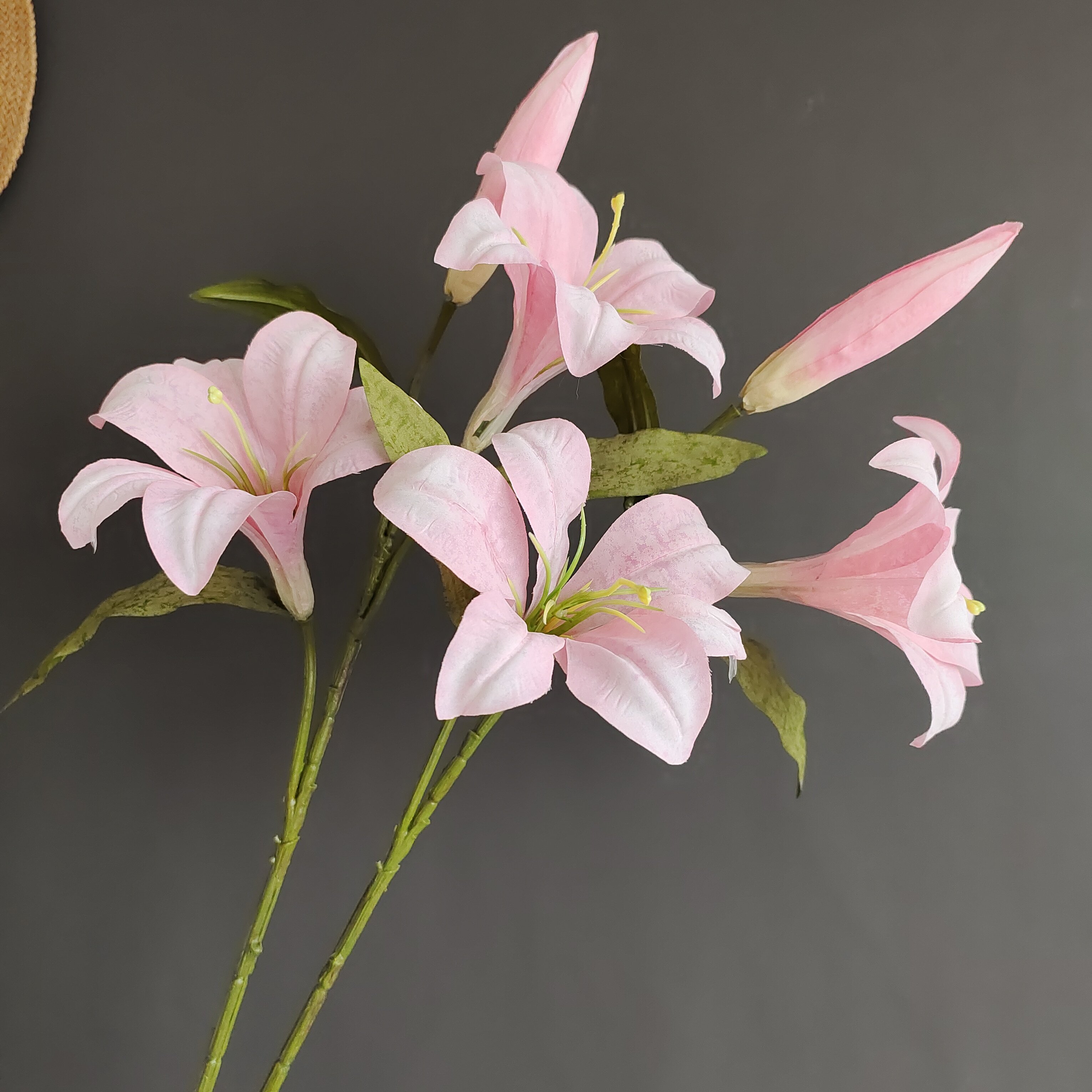 铁炮百合假花家居客厅餐厅插花花艺样板间花瓶摆放花艺饰品
