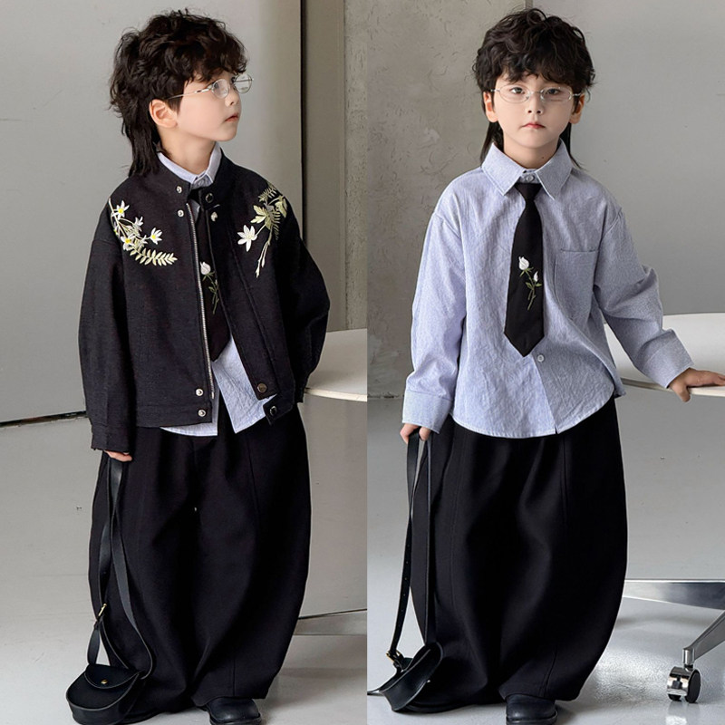 痞帅男童春装套装韩版帅气潮流男孩休闲西服夹克外套儿童时髦衣服