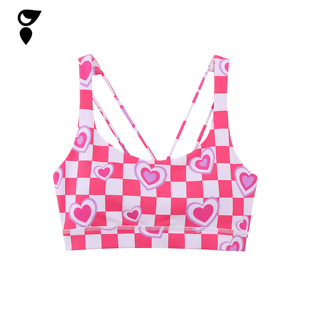 HARDSHIP｜格子心 花背心吊带健身Bar 美背运动内衣防震瑜伽服女款