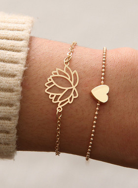 饰品欧美风镂空爱心手链