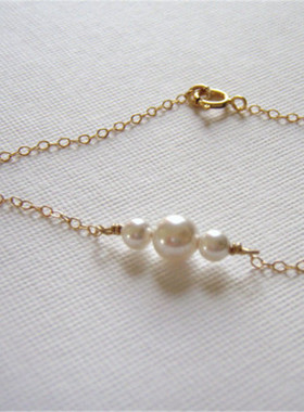 饰品百搭编制光面珍珠手链