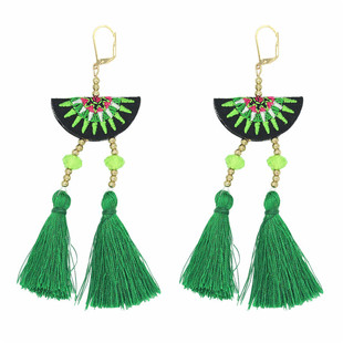 耳钉 2017新款 民族风花纹手工流苏耳环 波西米亚 耳饰 wish爆款