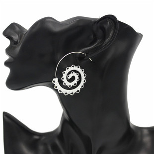 耳环 复古爱心圆圈螺旋式 2017wish爆款 夸张漩涡齿轮状耳环