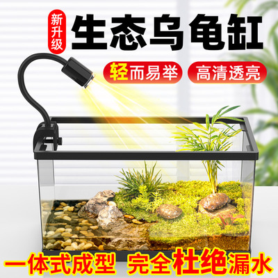 乌龟缸家用带晒台爬坡爬坡生态亚克力塑料饲养箱水陆龟专用造景
