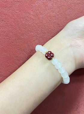 高含量朱砂幸运四叶草手链仙女风手串时尚闺蜜情侣礼物显肤色百搭