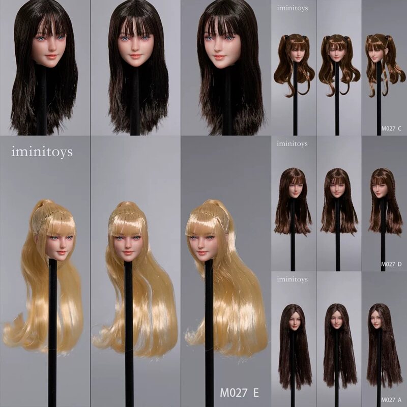 现货iminitoys M027 1/6女兵人可动眼球头雕 萱 美少女 白肤色