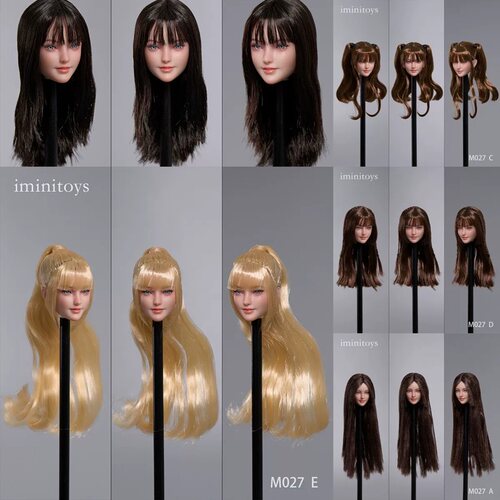 现货iminitoys M027 1/6女兵人可动眼球头雕 萱 美少女 白肤色