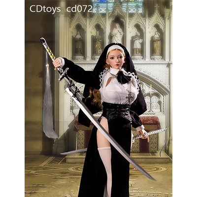 现货cdtoys cd072 1/6女兵人偶万圣节修女变装制服 修女cos服装
