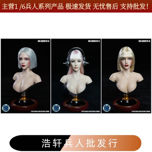 现货sdh019头雕美女兵人