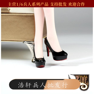 现货1/6女兵人高跟鞋模型皮鞋女鞋 适合PH JO岚包胶钢骨1/6女素体
