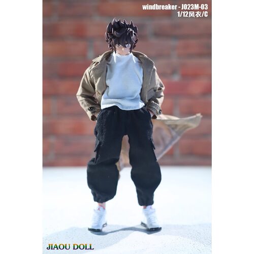 1/12男兵人JO23M-03风衣外套长款大衣15厘米左右 6寸人偶穿的西装