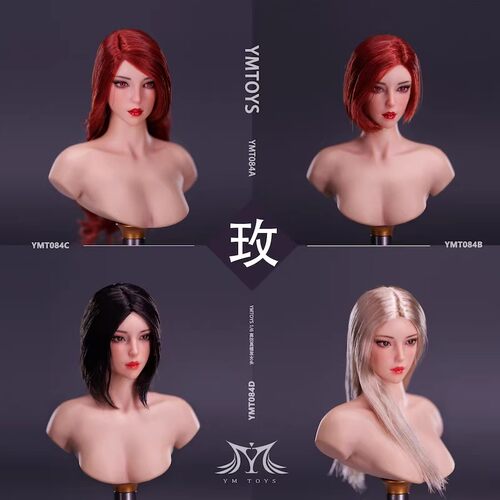 现货YMTOYS 1/6 女兵人亚洲女头雕玫YMT084 适合女兵人包胶女素体