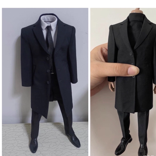 1/6兵人西装  Toy center大本蝙蝠侠托尼黑色西装 大衣风衣回馈版