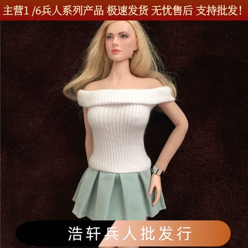 现货1/6女兵人连衣裙 包胶PHICEN 钢骨大中胸 hotstuff 岚娃穿