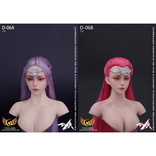 现货Createmodels 1/6兵人头雕 仙侠系列女头- AB两款发色(D-06)
