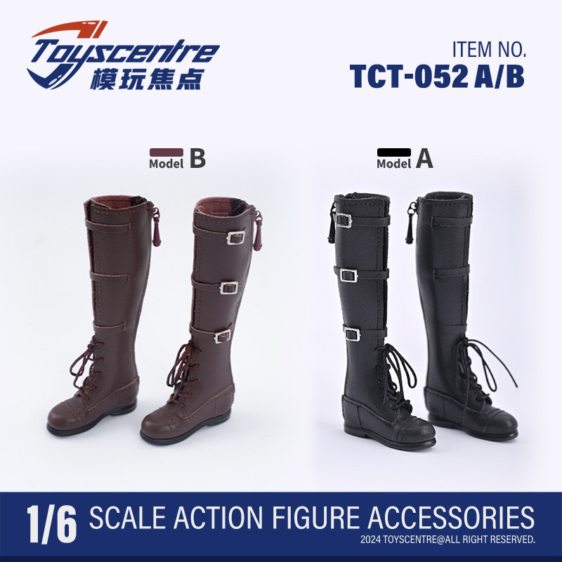 TCT-052女款兵人手办模型玩具鞋子1/6马丁靴高筒骑士靴复古机车靴