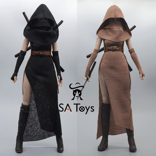 SAtoys 008A/B两色 1/6末世沙丘经典刺客裙装 适配素体AT203现货