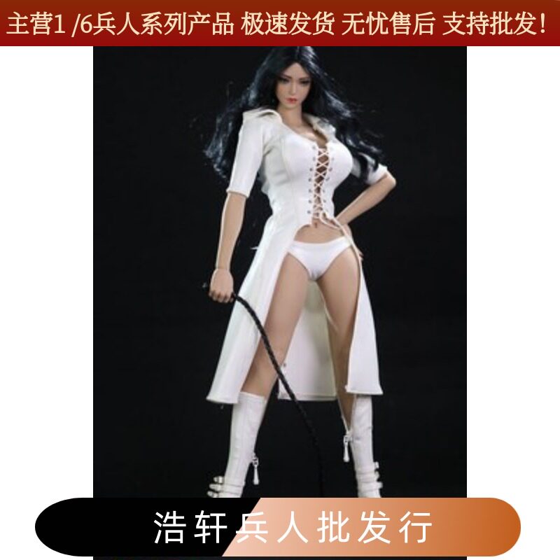 现货1/6兵人衣服模型 性感潮流兜帽皮衣风衣 适合1:6女素体使用
