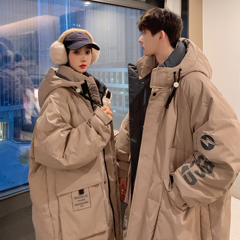 羽绒服男女冬季加厚极寒情侣中长款港风工装派克防寒服大衣外套