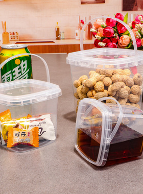 唯真百货方形白色透明塑料水桶酸奶发酵桶密封食品外卖龙虾打包桶