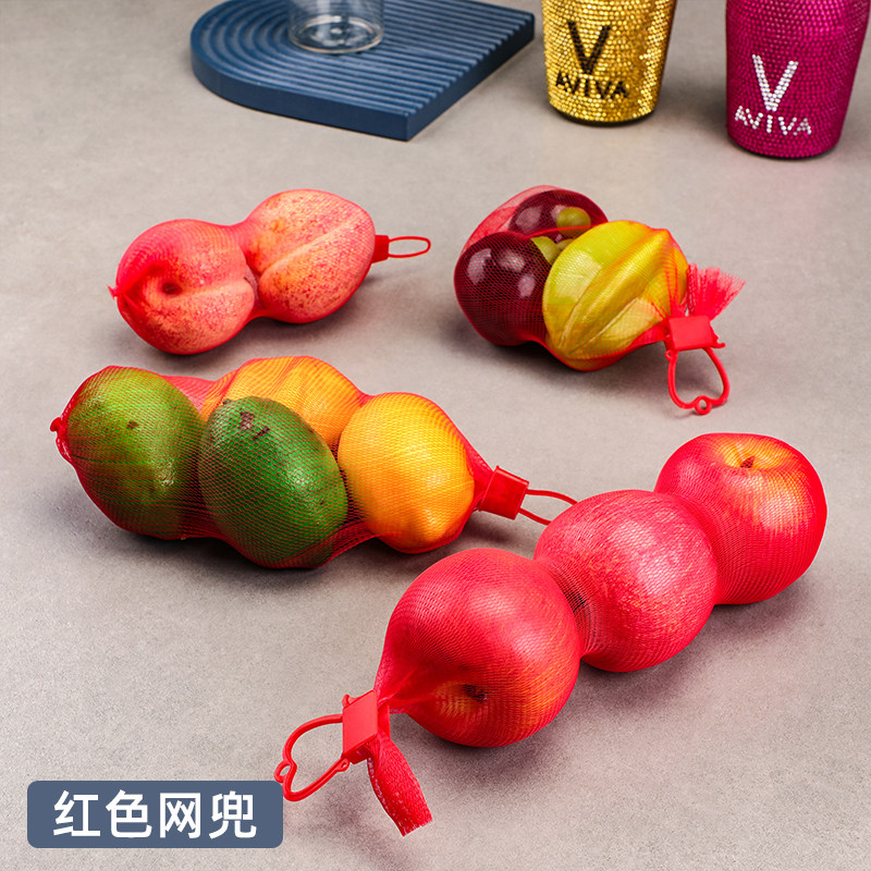 红色网袋装核桃大蒜头水果鸡蛋板栗包装网袋超市食材打包塑料网兜