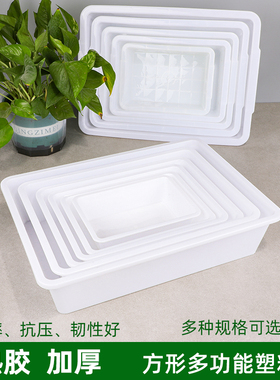 小号收纳盒塑料冰盘长方形小盘子无盖冰盒熟食盘烧烤麻辣烫选菜盘