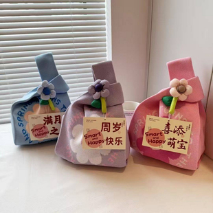 礼品袋生日礼品手提包生日礼物便宜显贵针织手提包水桶包定制包包