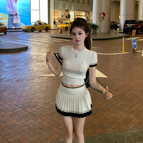 网球裙运动服减龄百褶半身裙套装