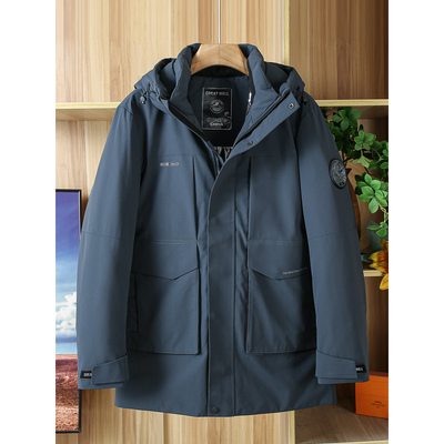 170码断码清仓羽绒服男款中长款冬季白鸭绒保暖中年男士外套