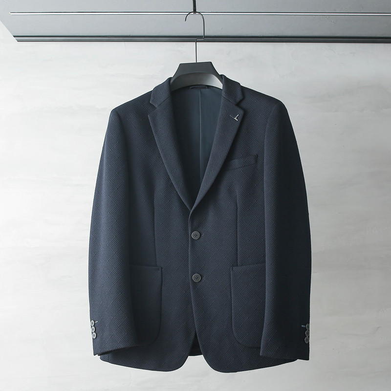 藏青休闲西服男款商务通勤图片