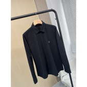 春秋薄款 男长袖 纯棉休闲黑衬衣 舒适亲肤黑色衬衫 撤柜男装