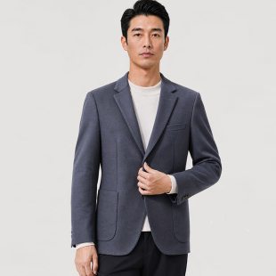 绵羊毛！高端撤柜男装深灰色西服外套男款秋冬季毛呢西装