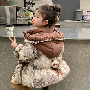 女童超好看衣服冬季 宝宝洋气加厚外套棉服 儿童羽绒服时髦2025新款