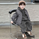 儿童痞帅冬装 男童夹棉马甲三件套秋冬款 加厚2025新款 小男孩衣服潮