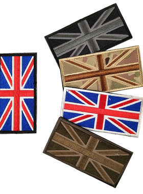 现货供应 刺绣魔术贴章英国旗10*5CM刺绣布贴臂章背包贴章米字旗