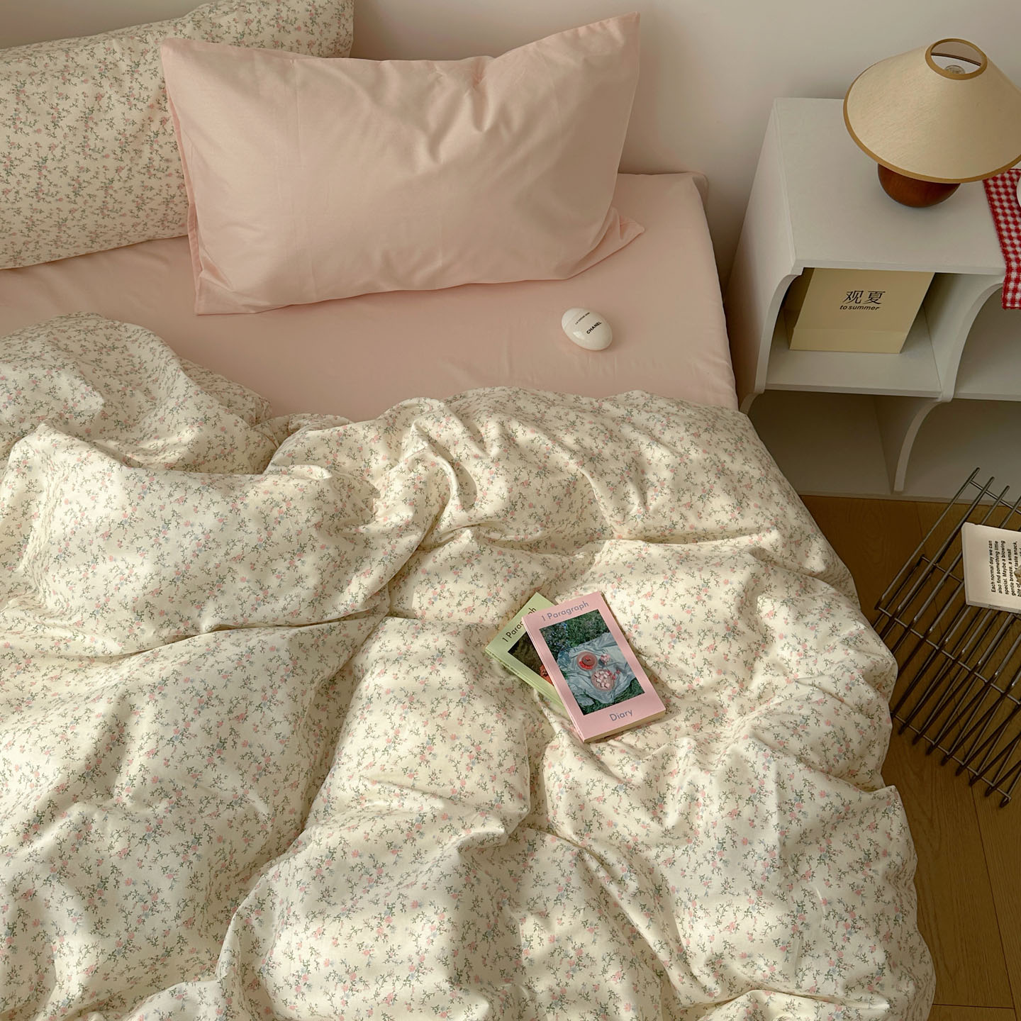田园碎花风贴身裸睡全棉单品被套