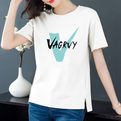 广州十三行高货正肩纯棉短袖t恤女2025夏季新款微胖宽松修身上衣