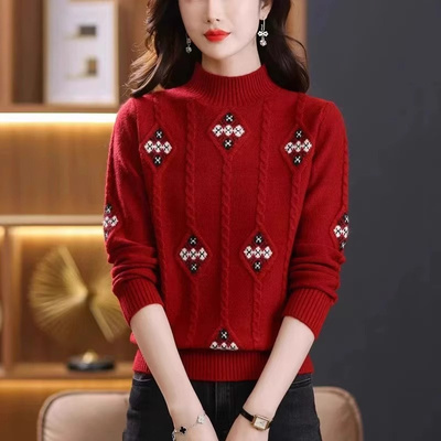 东莞大朗毛织高端毛衣正品工厂直销女打底广东半高领内搭T恤套头