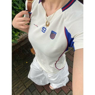 广州十三行高品质t恤女石井13行女装2024夏新款短袖纯棉v领修身丅