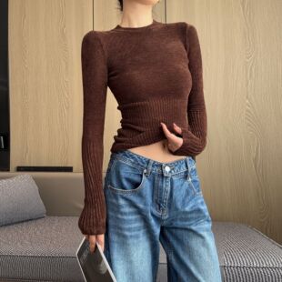 大狼毛衣女大郎大狼毛衣打衣衫女秋冬女士大郎的大浪不起球毛织