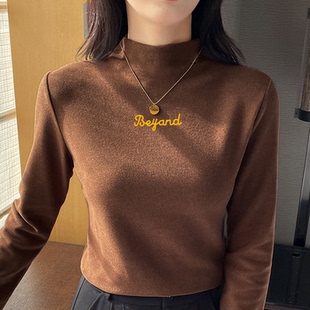 杭州四季青女装软糯德绒打底衫女内搭长袖t恤上衣广州十三行女装