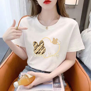 青岛即墨纯棉T恤广州广东十三行女装寸衫女短袖t恤打底薄款大码