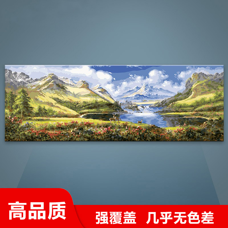 diy山水治愈风景大幅数字油画
