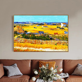 数字油画diy填色手工填充手绘风景涂色客厅梵高丰收景象画画油彩