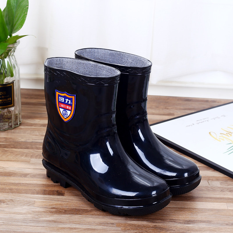 回力雨鞋男士雨靴加绒保暖短筒防滑防水鞋套鞋耐磨胶鞋洗车工厂鞋